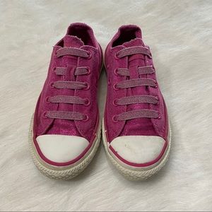 Girls Pink Glitter Converse All Stars